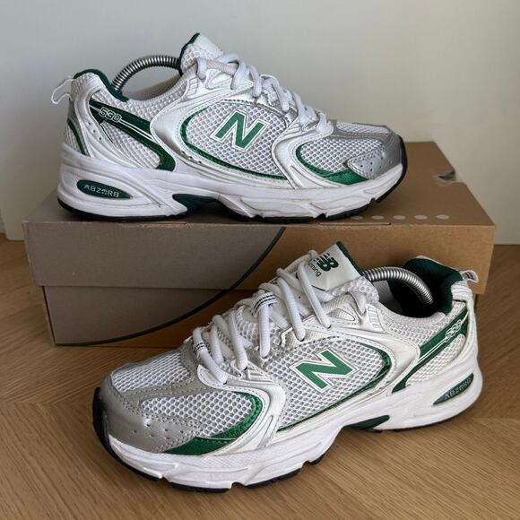 New Balance 530 Green/White/Silver Sneakers- Sz 5.5 Y- W 7 - Picture 4 of 14